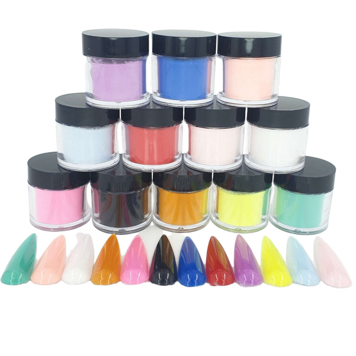 Acrylic Colour Powder - Mix Colours - 12 x 10ml