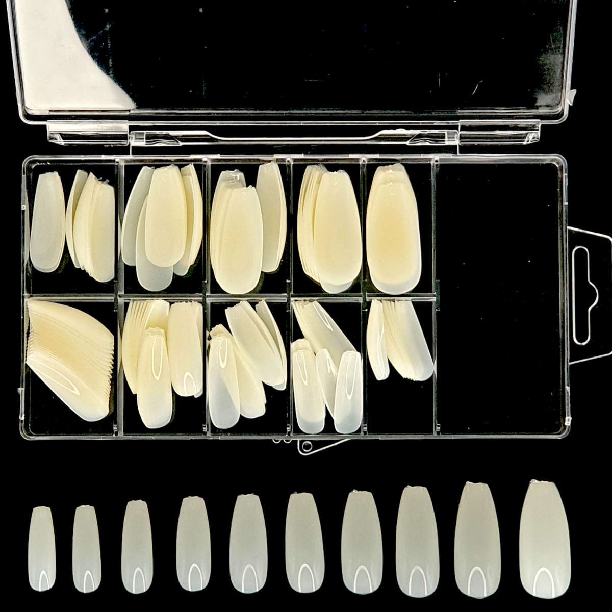 Coffin - Full Cover Nail Tips - 100pcs - Box - Natural