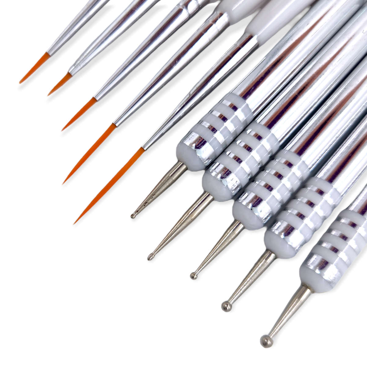 Double Sided Dotting Tool & Striping Brush Set -  5pcs