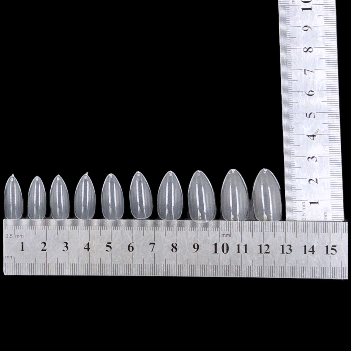 Almond - Short Full Cover Nail Tips - 100pcs - Clear