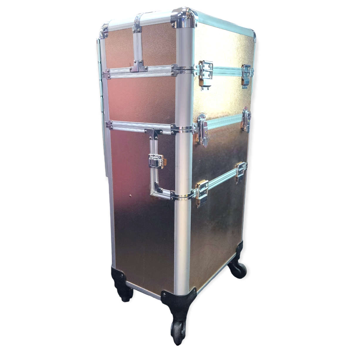 Storage Case - Professional Beauty Case / Makeup Case Trolley - 2 Layer (Big) - Rose Gold Smooth