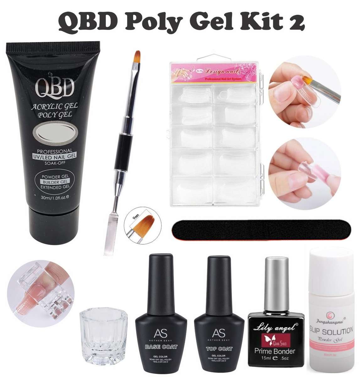 QBD Poly Gel Kit 2 - 3 - Light Pink Clear