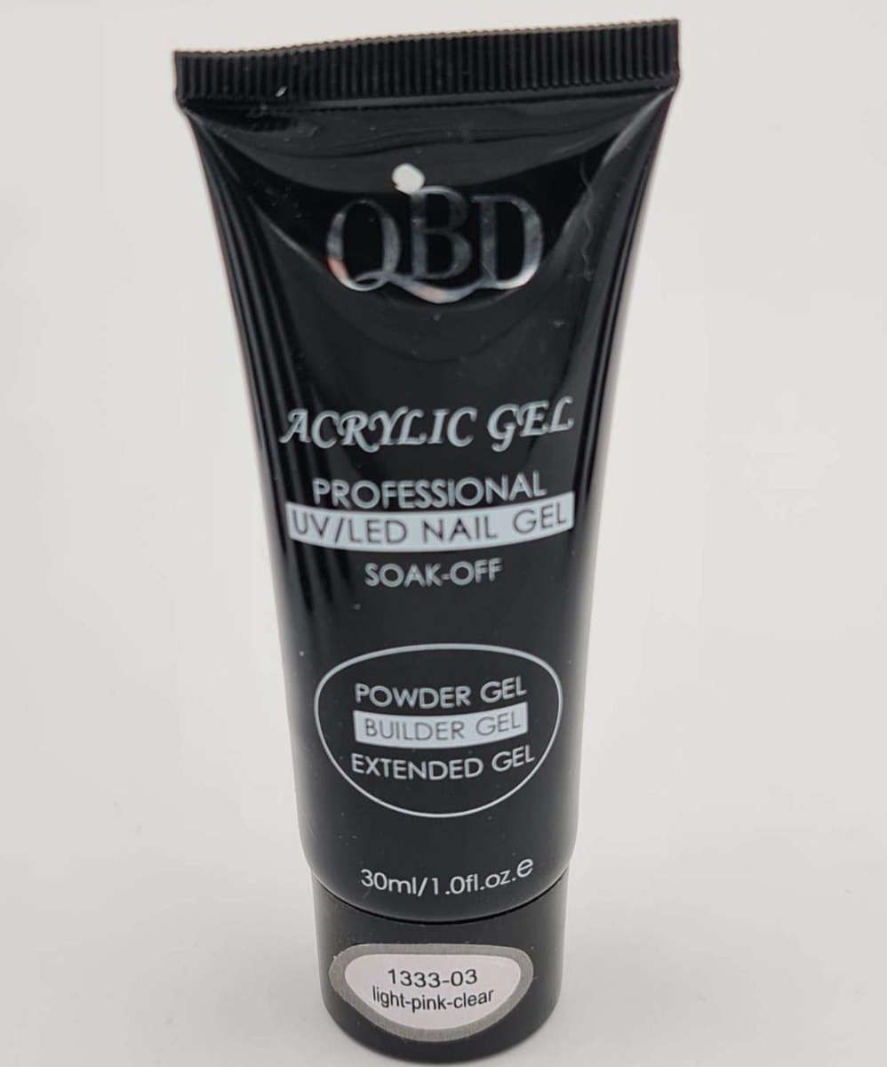 QBD Acrylic / Poly Gel / Powder UV Gel - 30ml - 3 - Light Pink Clear / 30ml