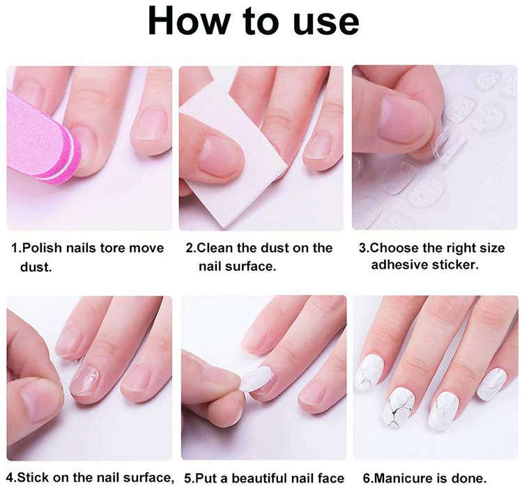 Double Sided Press-On Nail Adhesive Soft Sticker - 1 Sleeve