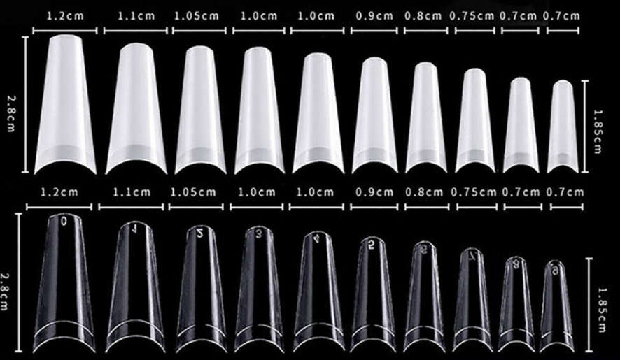 Coffin - Half Cover Nail Tips - 100pcs - Box - Natural