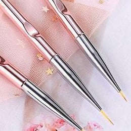 Drawing / Striping Brush - Rose Gold & Gold - 3pcs