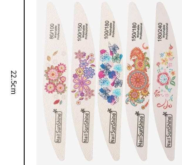 Nail File - NailSunShine Washable - ZJC02 - S-Shape - 80/100 - 1 pcs