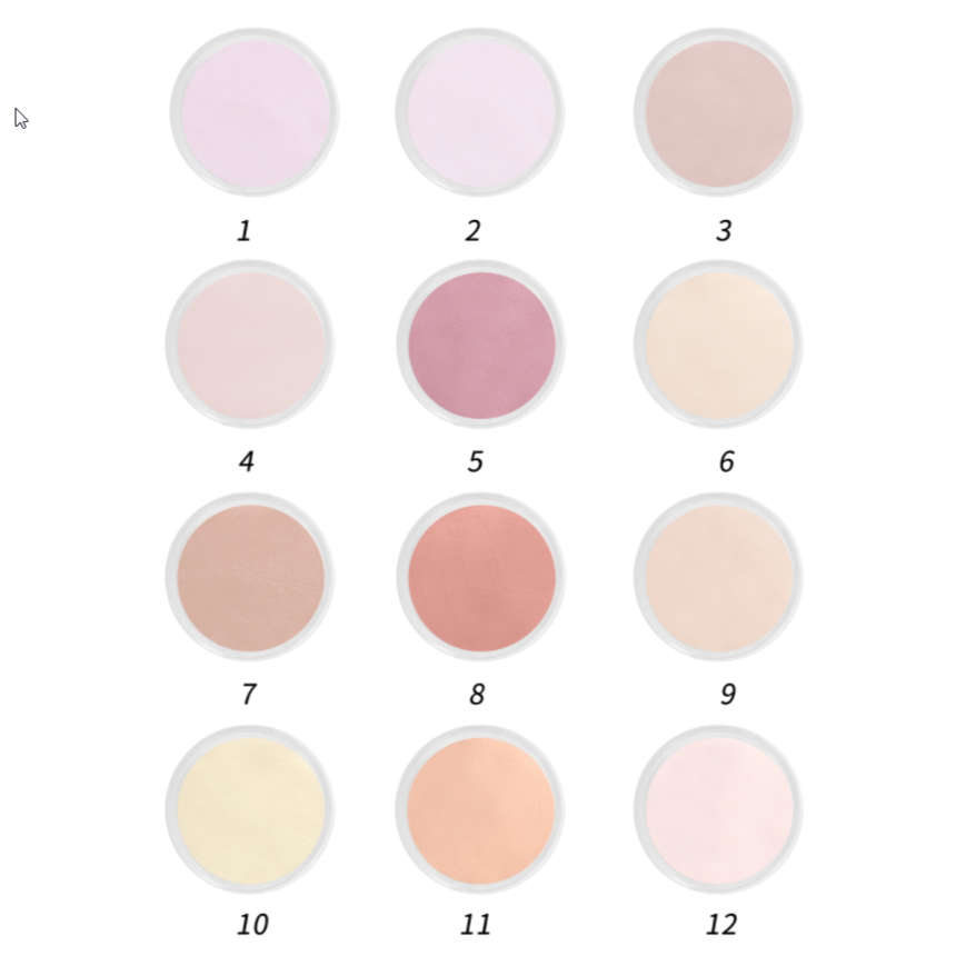 Acrylic Colour Powder - Nude Colours - 12 x 10ml