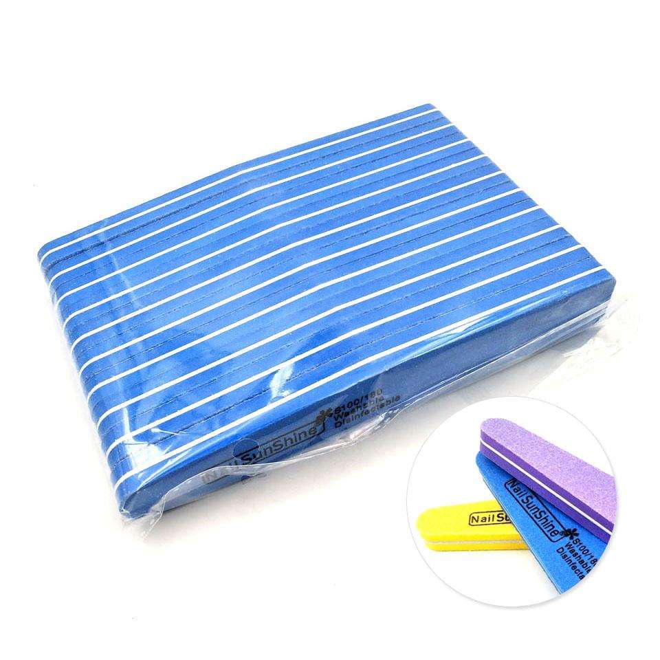 File (Buffer) - Sponge - Nail Sun Shine 100/180 - Blue - 100/180 - 10pcs