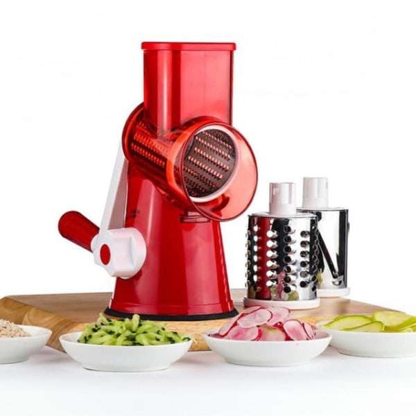 Multi-Functional Portable Drum Grater - Red