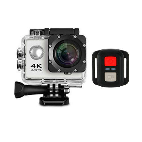 Ultra HD 4K Sports Camera With Remote Control - Silver