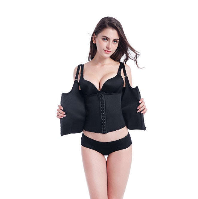 Adjustable Shoulder Strap Body Waist Cincher Vest - Black (S,M,L,XL,XXL)