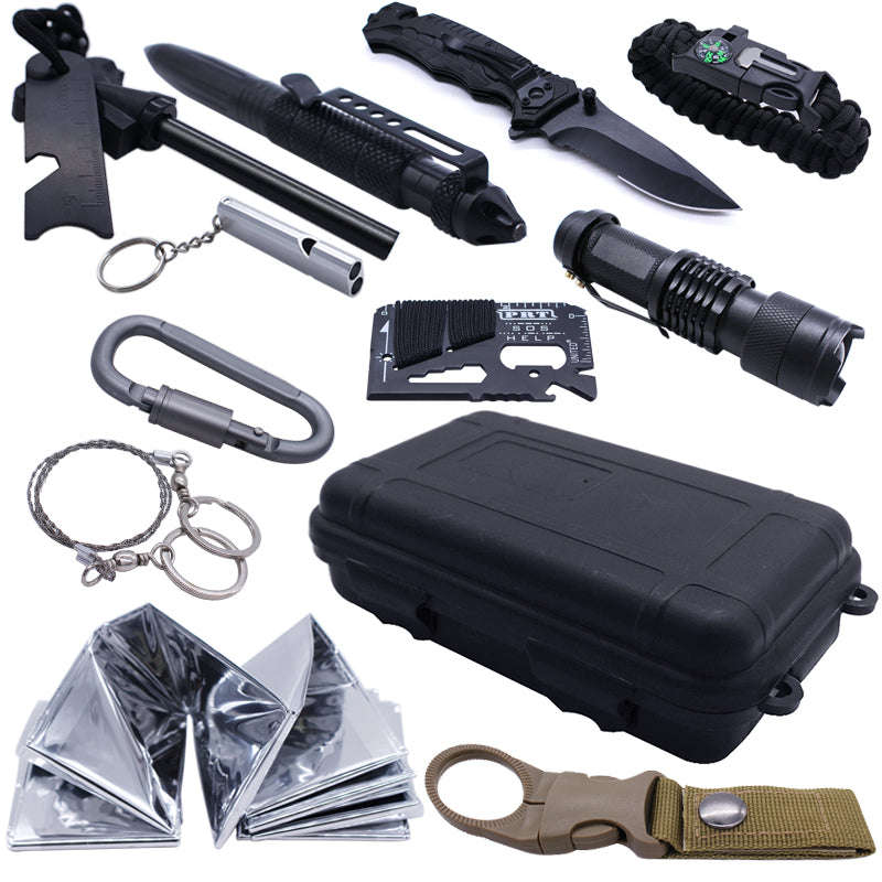 12 in 1 Survival Gear Tool Emergency Tactical Camping Set with Carabiner