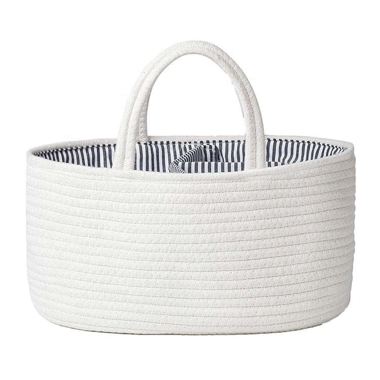 Luxury Baby Portable Large Diaper Caddy Organizer Nursery Storage Bin - Plain White