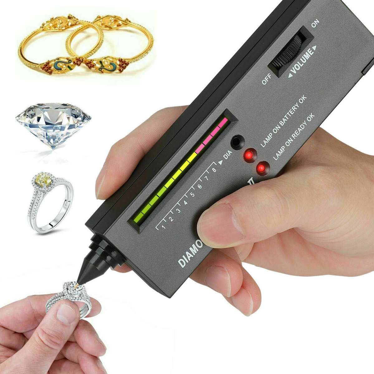 Portable Led Audio Gemstone Jewelry Tester Tool