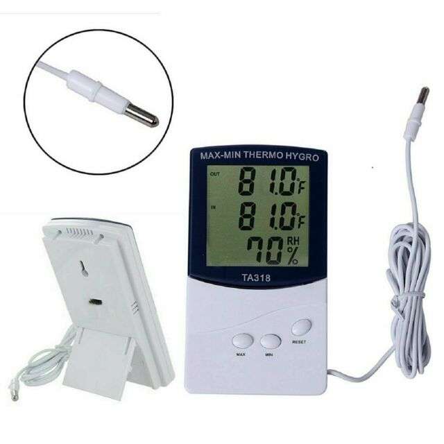 Digital LCD Indoor Outdoor Dual Thermometer Hygrometer