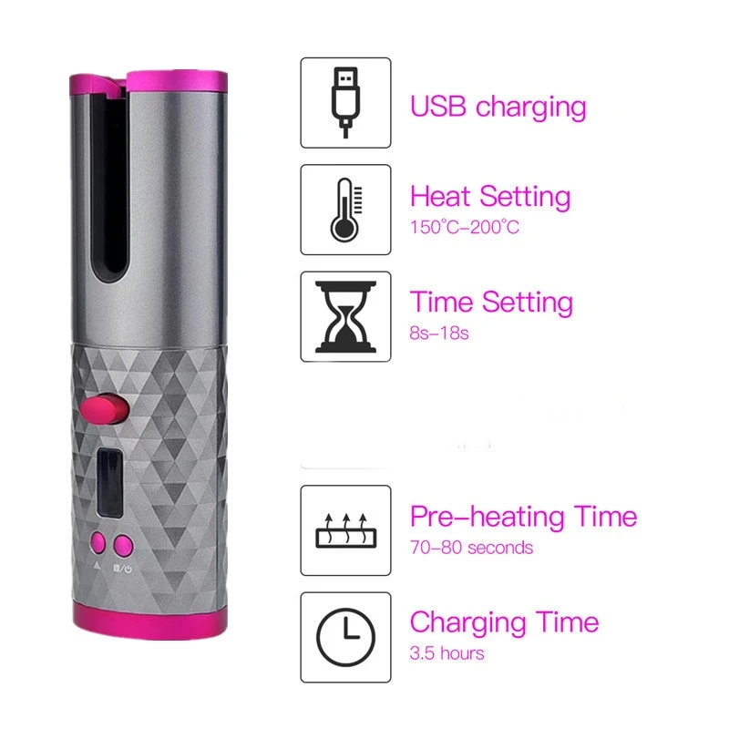 Professional Rechargeable 2 direction Automatic Hair Curler
