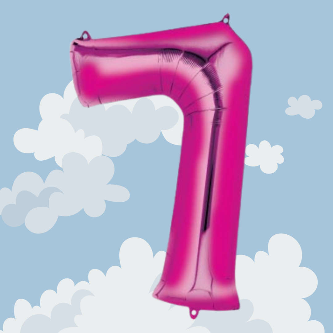 FOIL BALLOON  LARGE CERISE PINK SEVEN 7