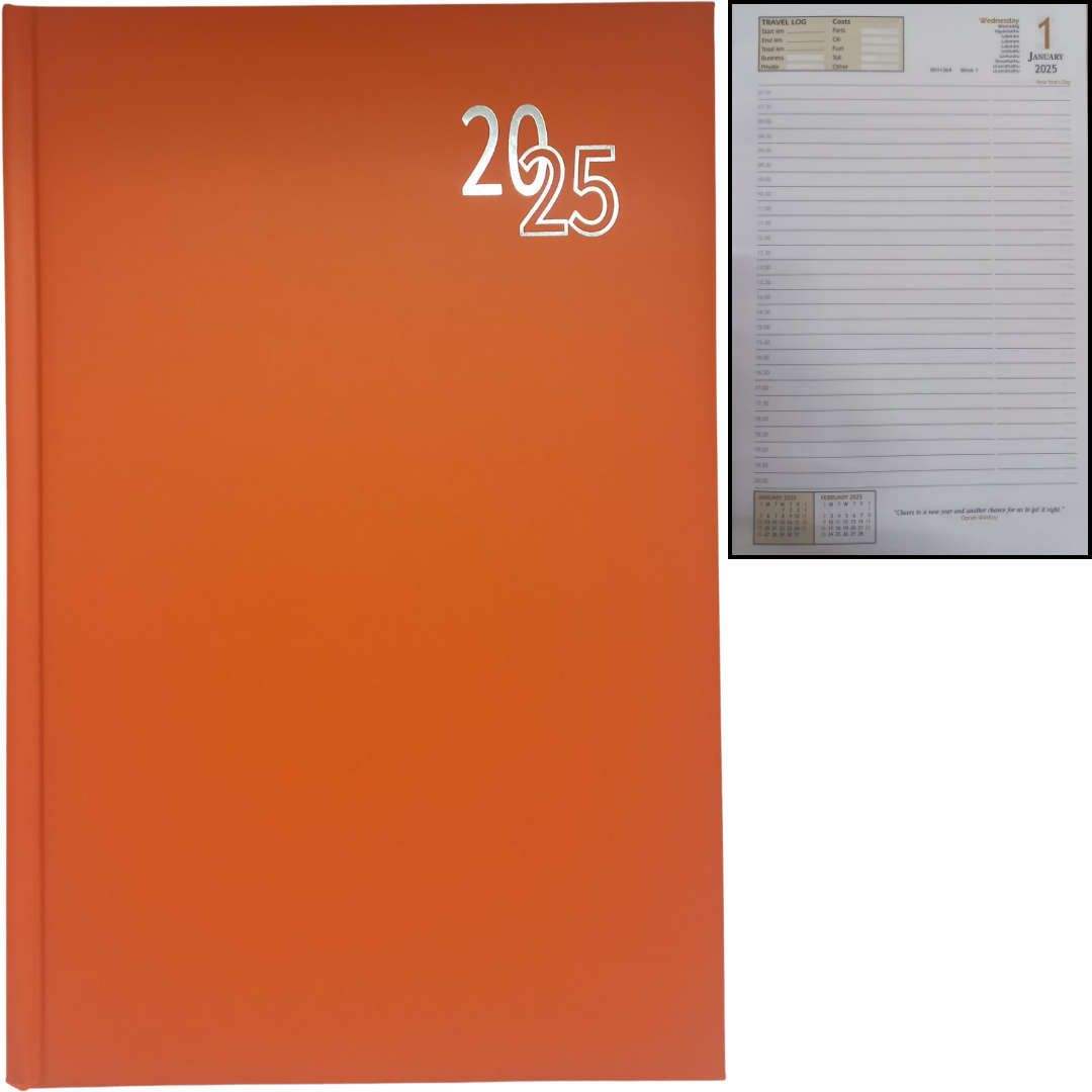 Page A Day Diary 2025 A5/A4 Orange