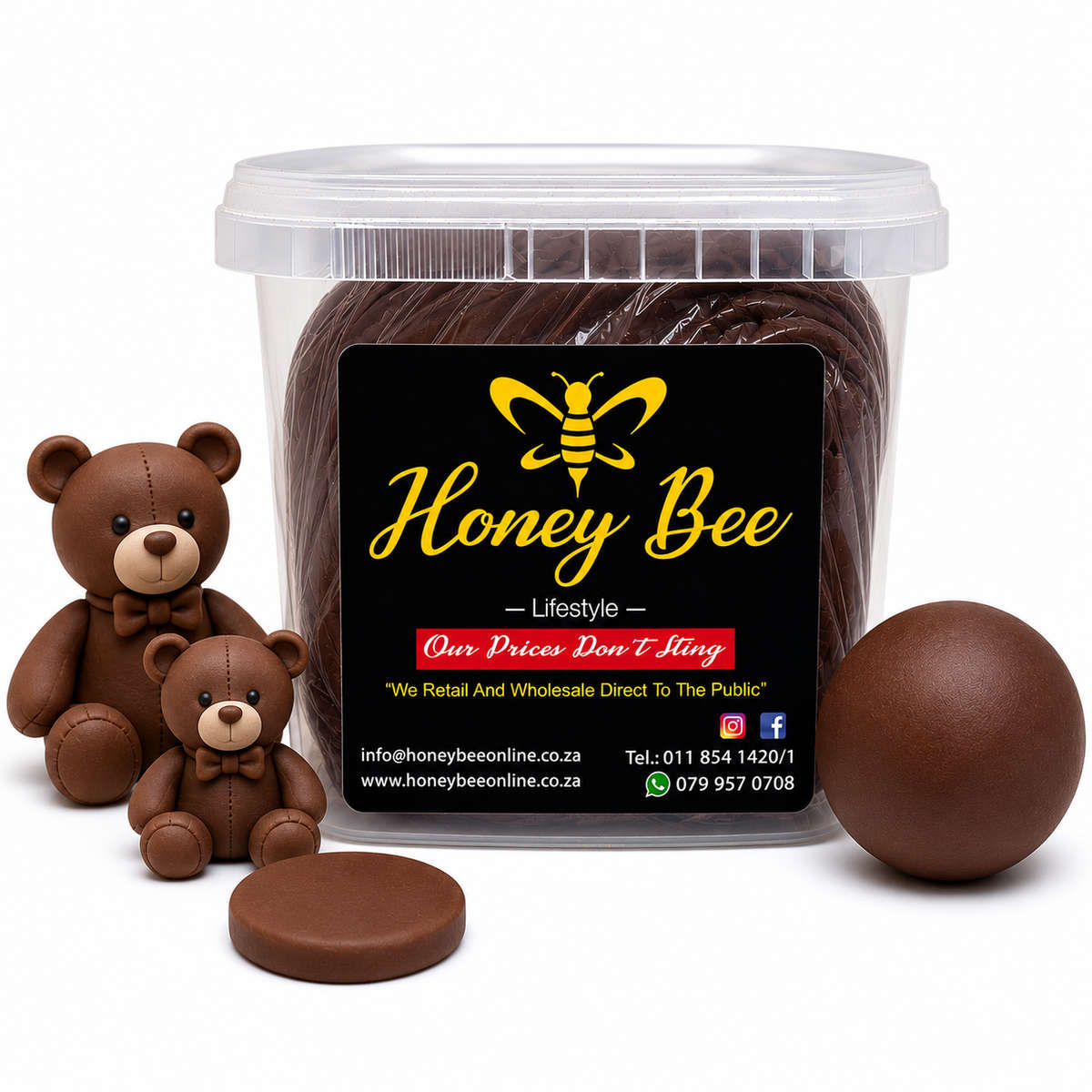 Premium Fondant  Choc Brown, Assorted Sizes