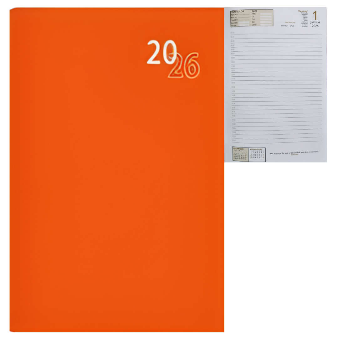 Page A Day Diary 2026 A5/A4 Orange
