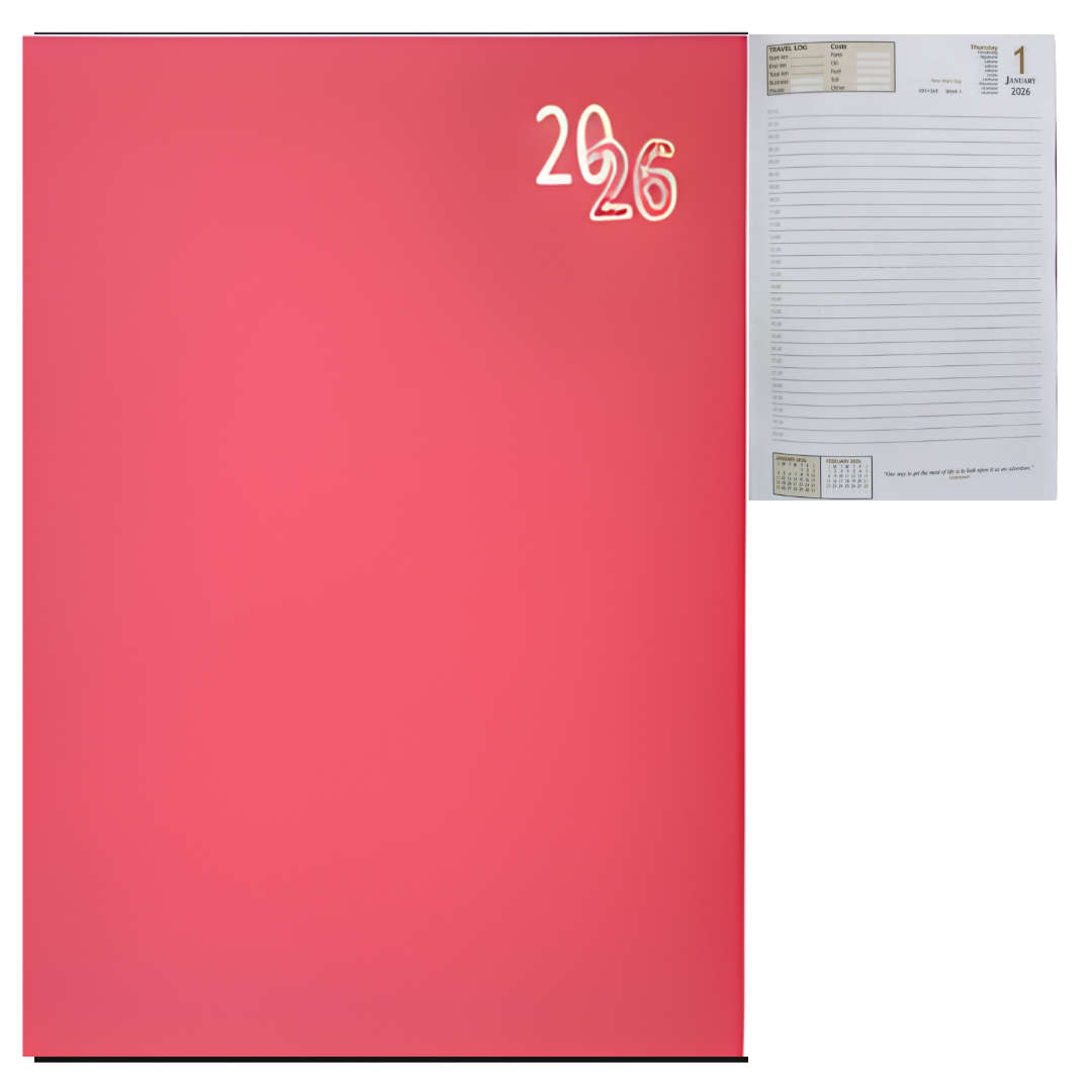 Page A Day Diary 2026 A5/A4 Pink