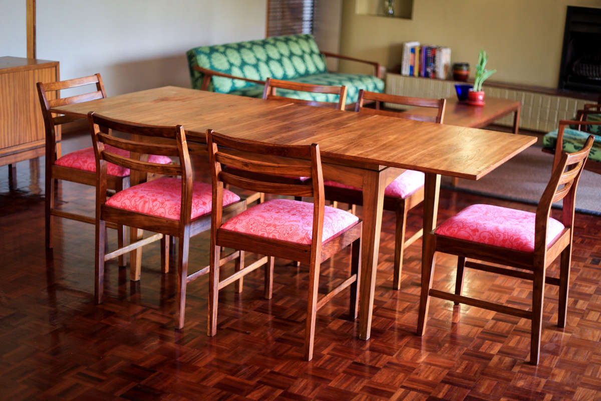 Extendable Dining Table and Six Kiaat Chairs - Table