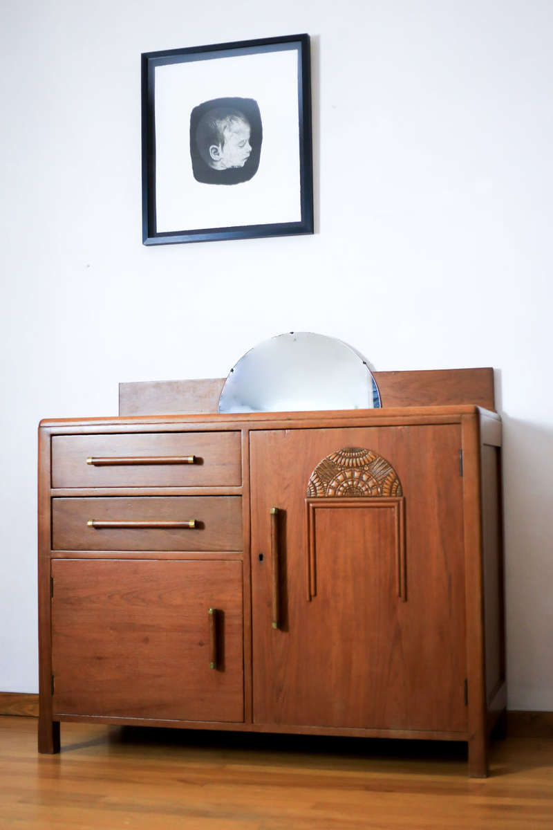 Art Deco Teak Two Door Sideboard