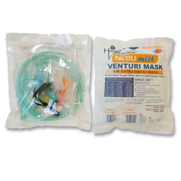 Venturi Oxygen Masks with tubing and 6 Diluters - Child