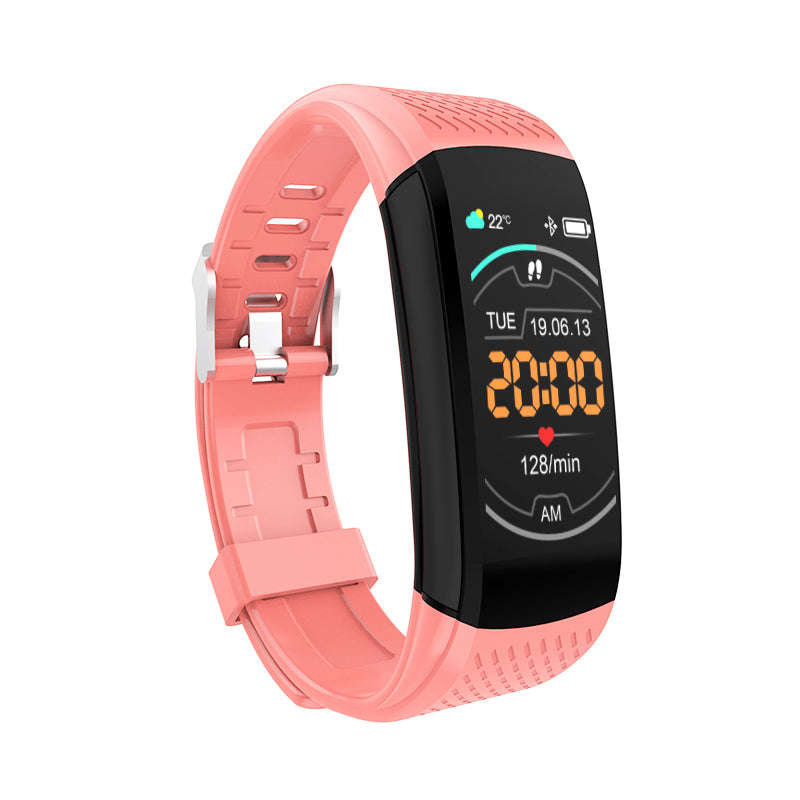 Color Screen Waterproof Fitness Smart Watch - Pink