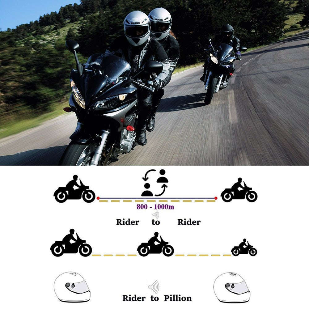 BT S2 BLUETOOTH INTERCOM MOTORCYCLE HELMET INTERPHONE HEADSET