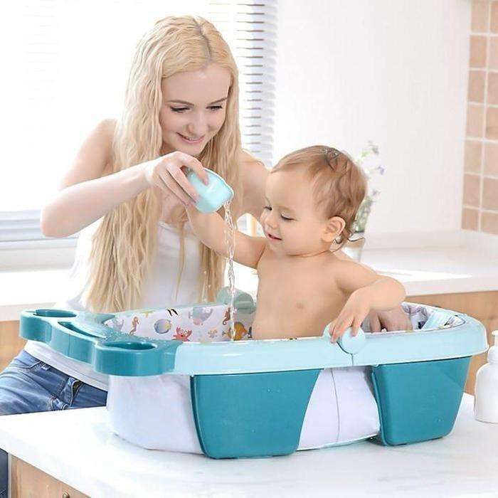 Fold away baby bath - Pink & Blue - Green