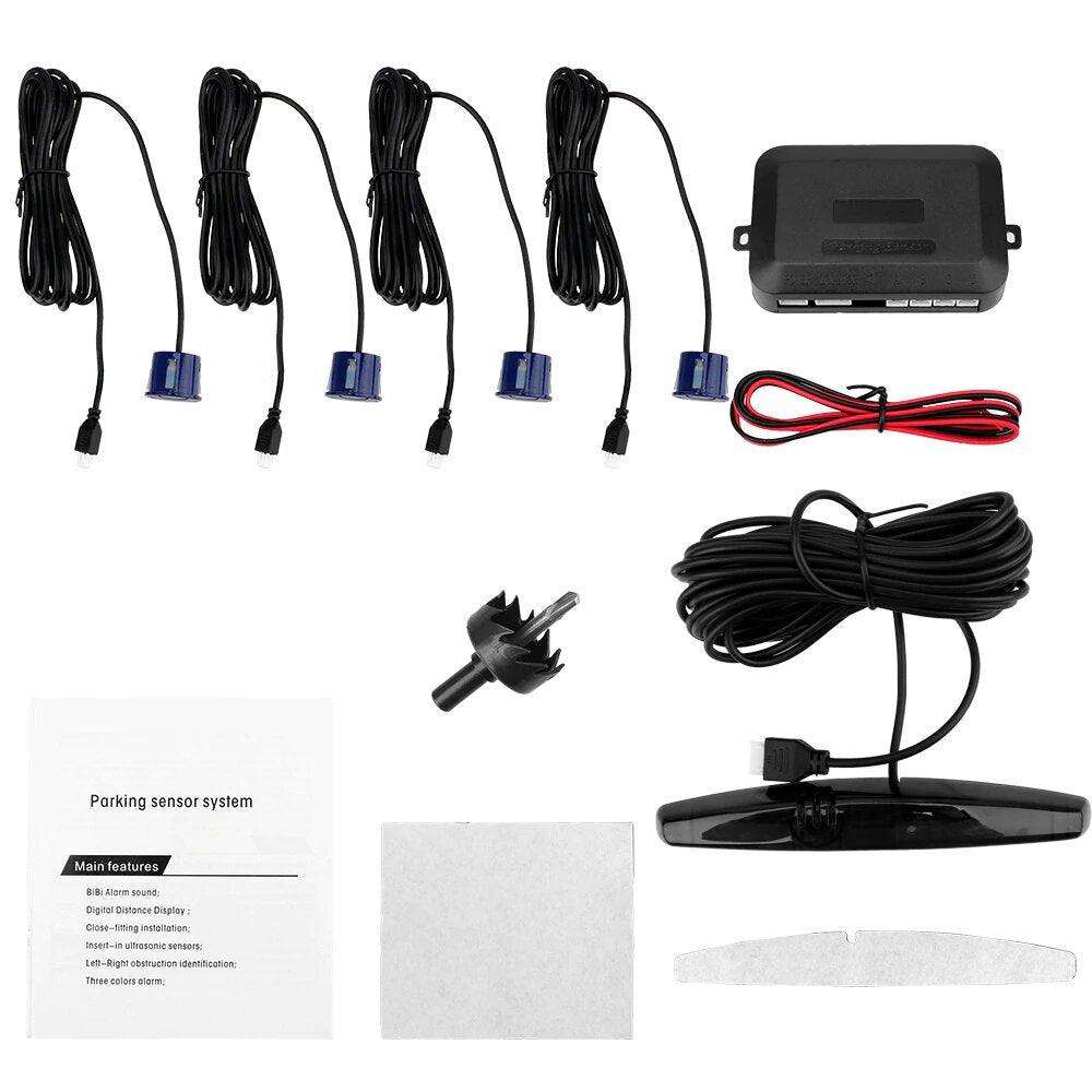 Parking Sensor Reverse System With 4 Sensors For Car-AK-888 - Black