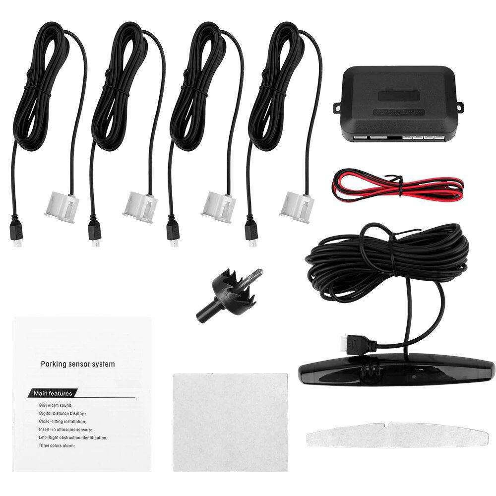 Parking Sensor Reverse System With 4 Sensors For Car-AK-888 - Black