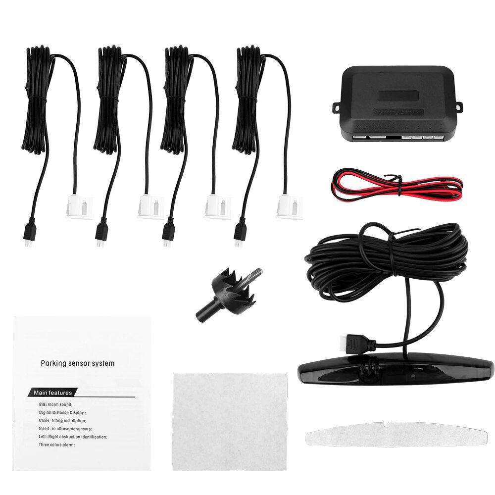 Parking Sensor Reverse System With 4 Sensors For Car-AK-888 - Black