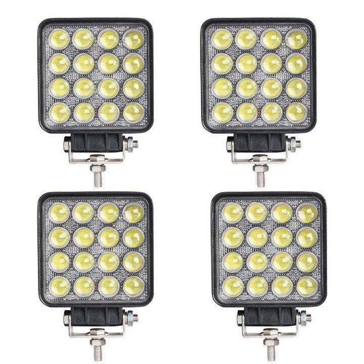 4Pcs 4D 48W Square LED Work Light For off-road ATV UTV 4WD PPC0688S