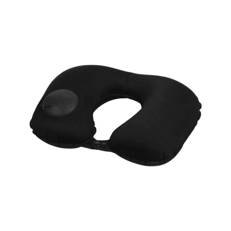 Air Pump U-Shape Inflatable Travel Neck Pillow   150p 183131 BLACK