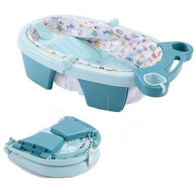 Fold away baby bath - Pink & Blue - Green