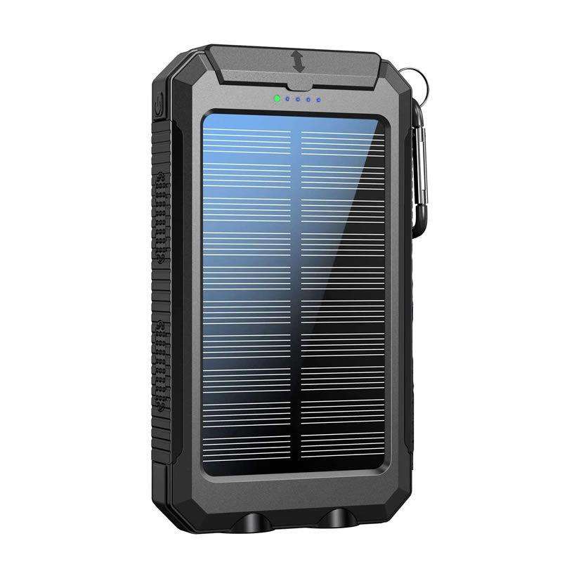 13000mAh Black Portable Outdoor Solar Power Bank with Flashlight XY-21
