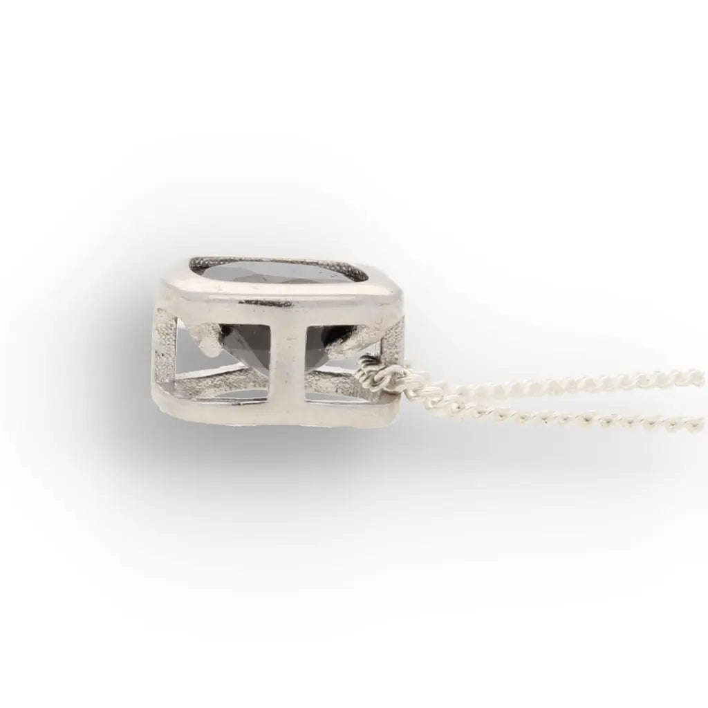 Blue Sapphire Square Slider Necklace 45cm