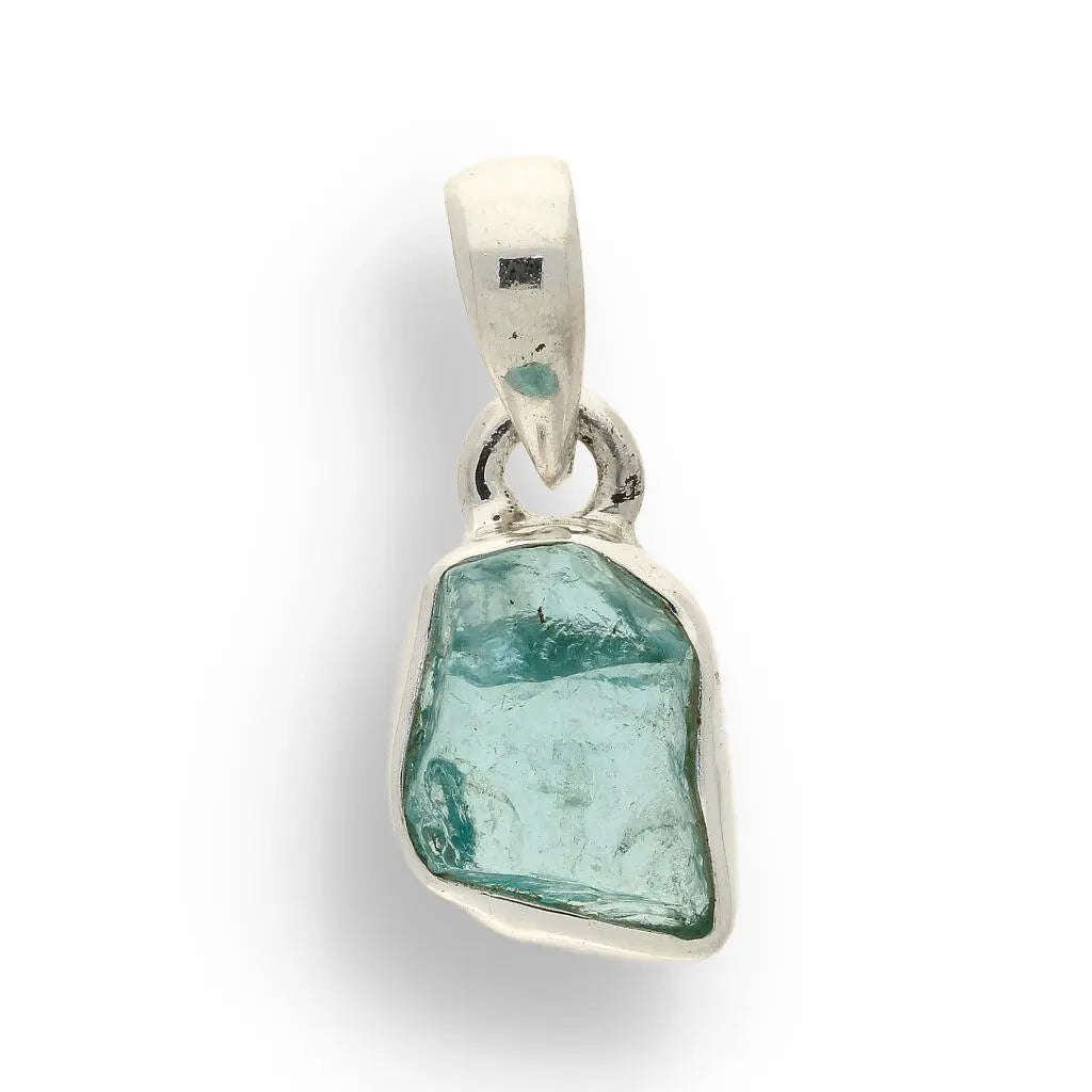 Clear Vision  Rough Blue Topaz Pendant