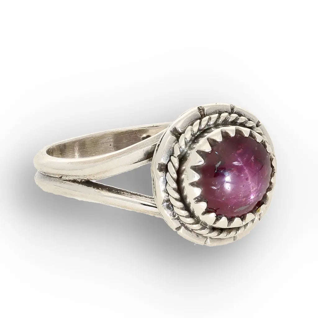 Sterling Silver Natural Star Ruby Ring