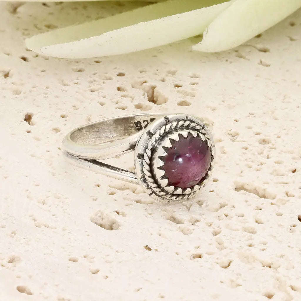 Sterling Silver Natural Star Ruby Ring