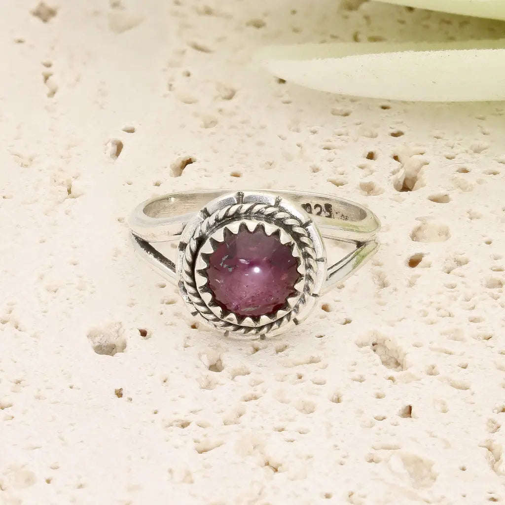 Sterling Silver Natural Star Ruby Ring