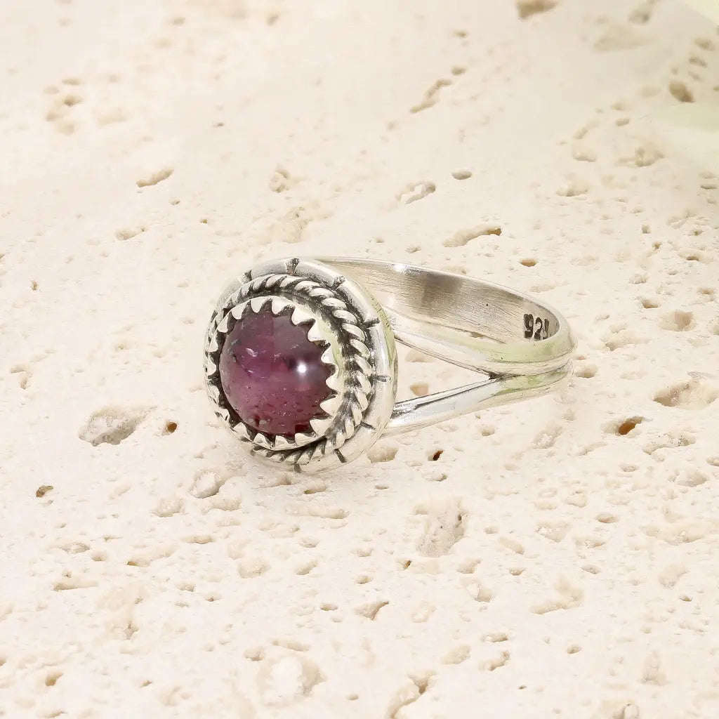 Sterling Silver Natural Star Ruby Ring