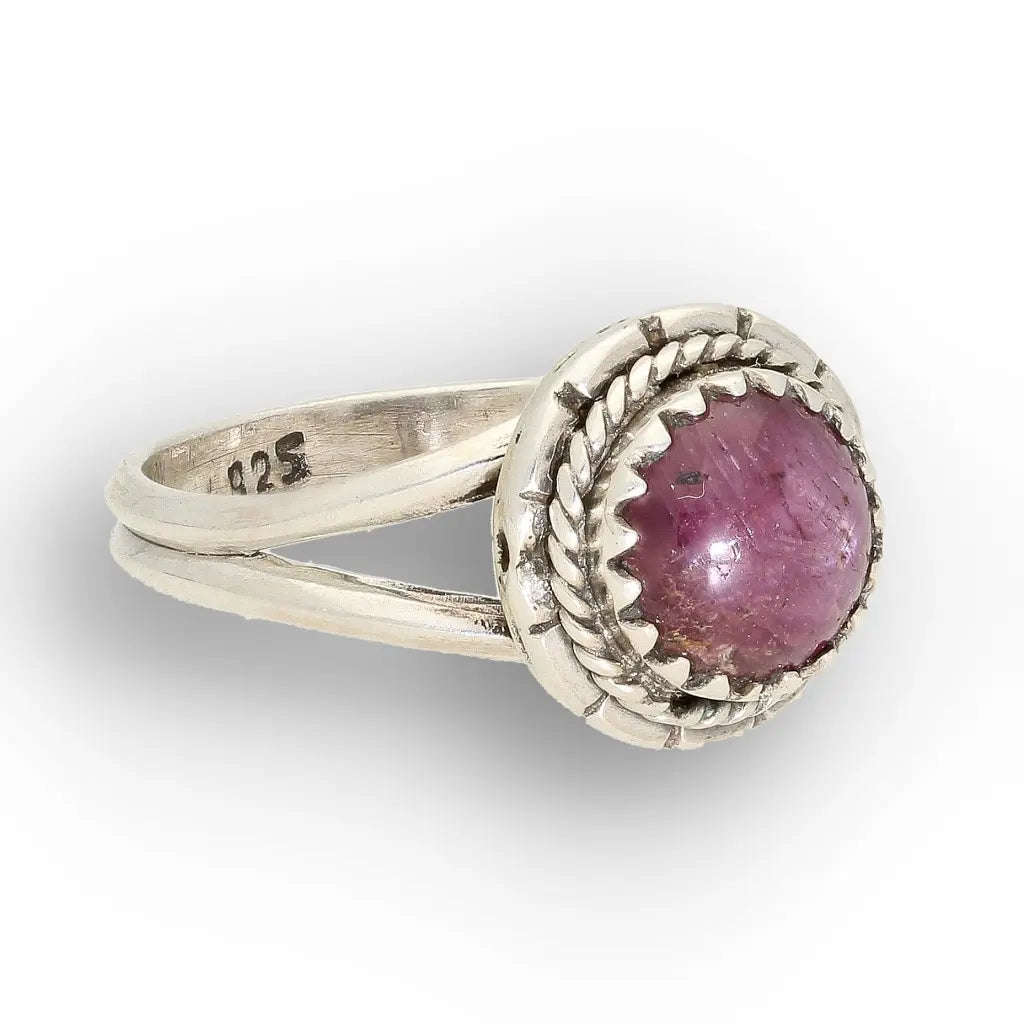 Sterling Silver Natural Star Ruby Ring