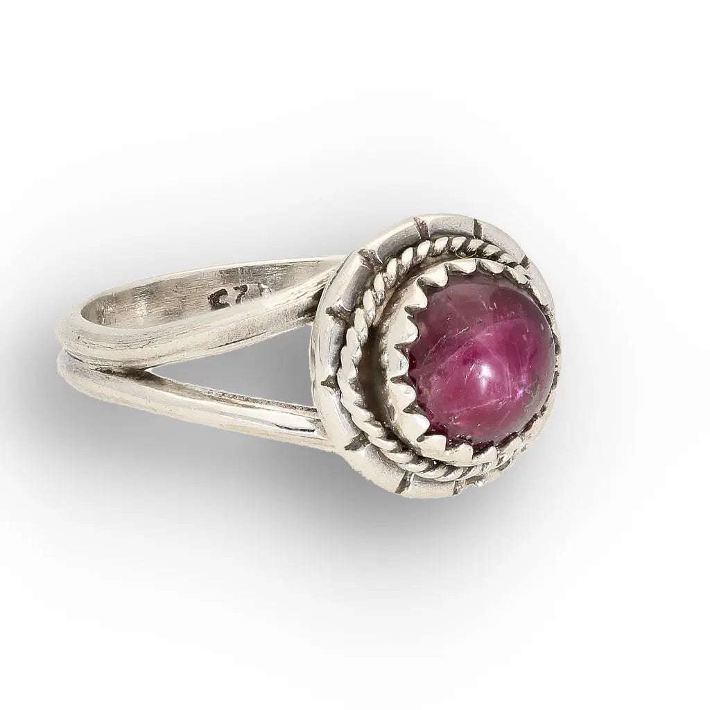 Sterling Silver Natural Star Ruby Ring