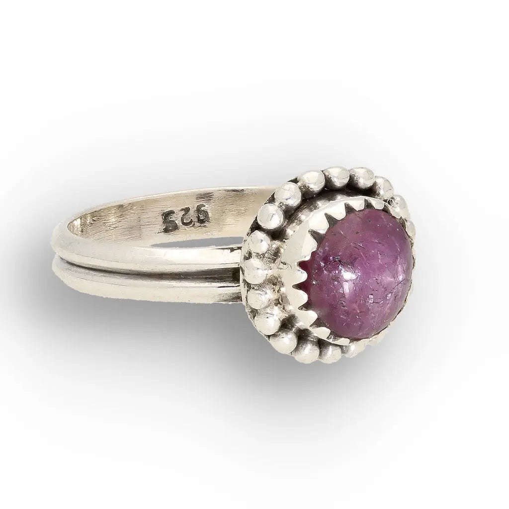 Sterling Silver Natural Star Ruby Ring