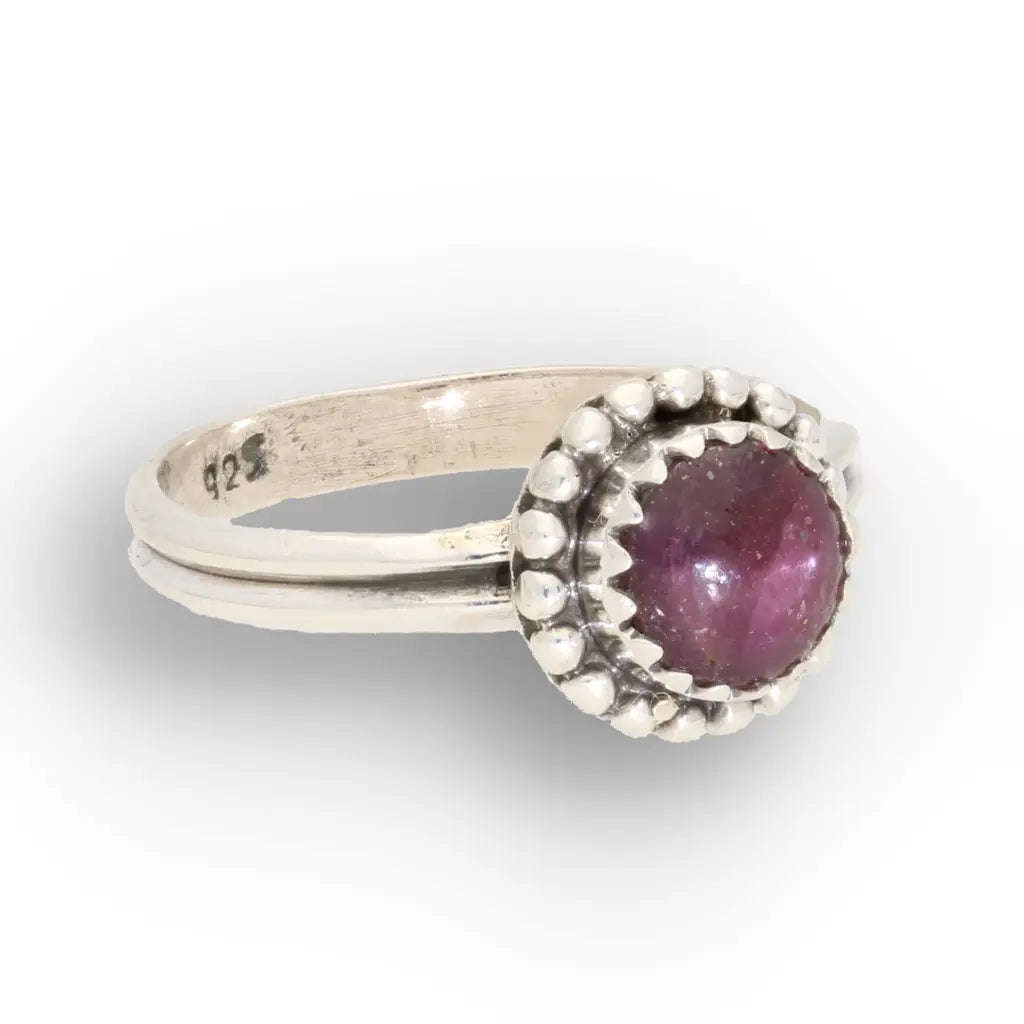 Sterling Silver Natural Star Ruby Ring