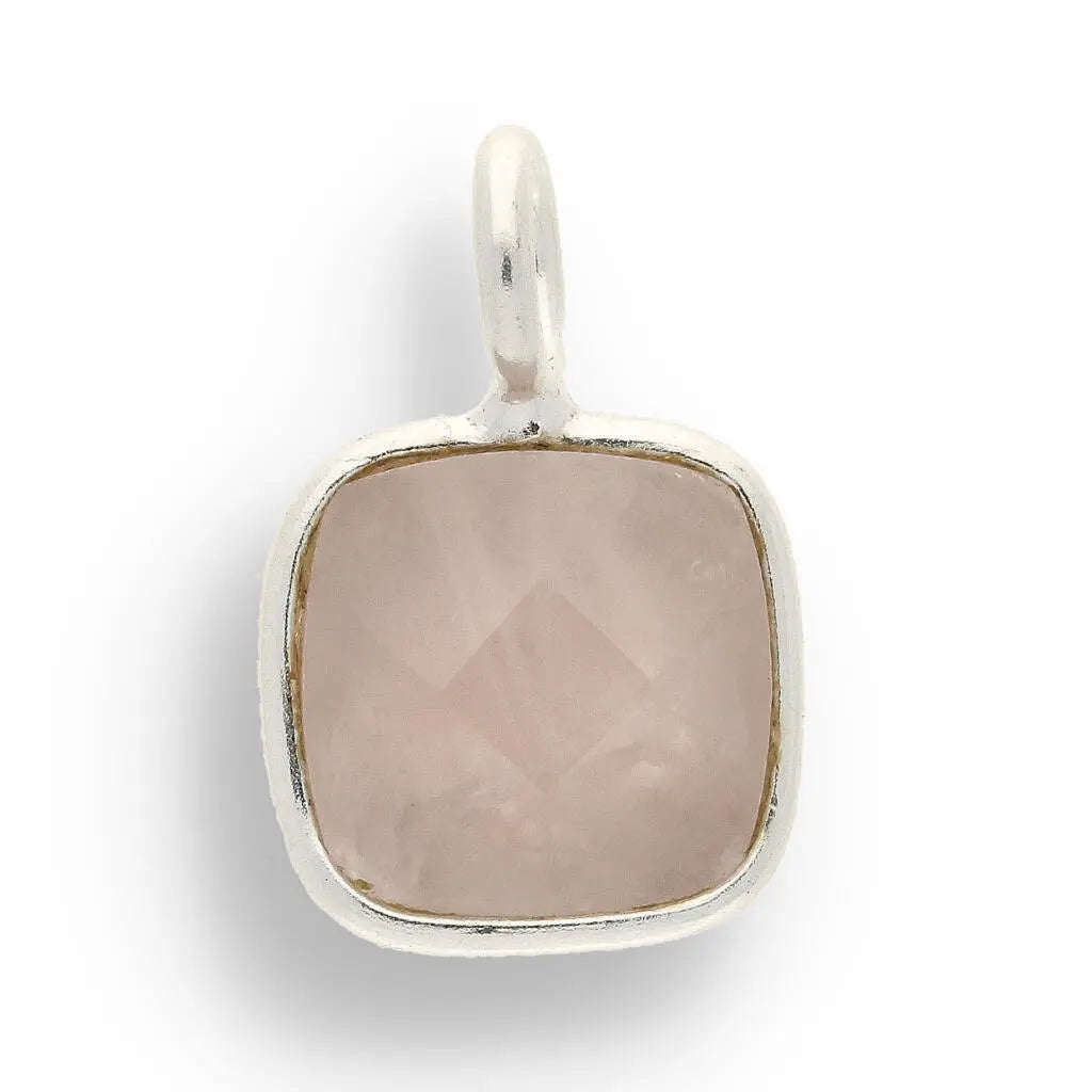 Faceted Rose Quartz Silver Necklace - Gentle Love